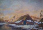 Verkocht.Boekstal.W.F.Boekstal.1887-1957 Blaricum.Winterlandschap.